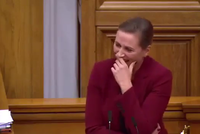 Премьер Дании от смеха несколько минут не могла продолжить выступление в парламенте