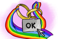 Геи занимают очередь на регистрацию браков в Интернете